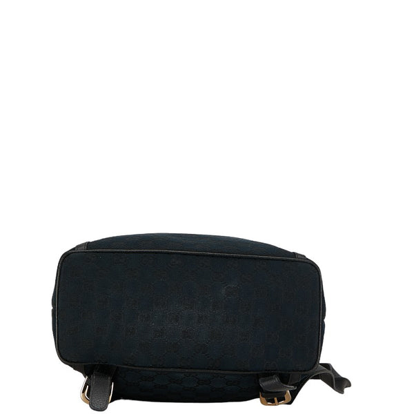 グッチ GGキャンバス リュック バックパック 141642 ネイビー ブラック キャンバス レザー レディース GUCCI 【中古】