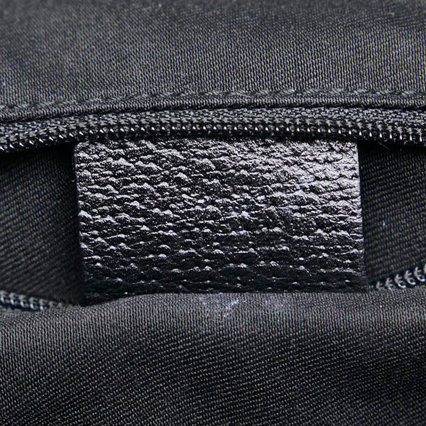 グッチ GGキャンバス リュック バックパック 141642 ネイビー ブラック キャンバス レザー レディース GUCCI 【中古】