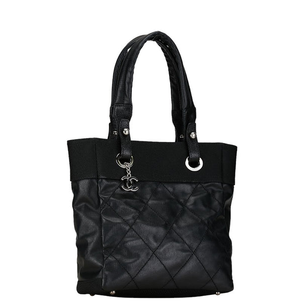シャネル ココマーク パリビアリッツ トートPM トートバッグ ショルダーバッグ A34208 ブラック PVC キャンバス レディース CHANEL 【中古】