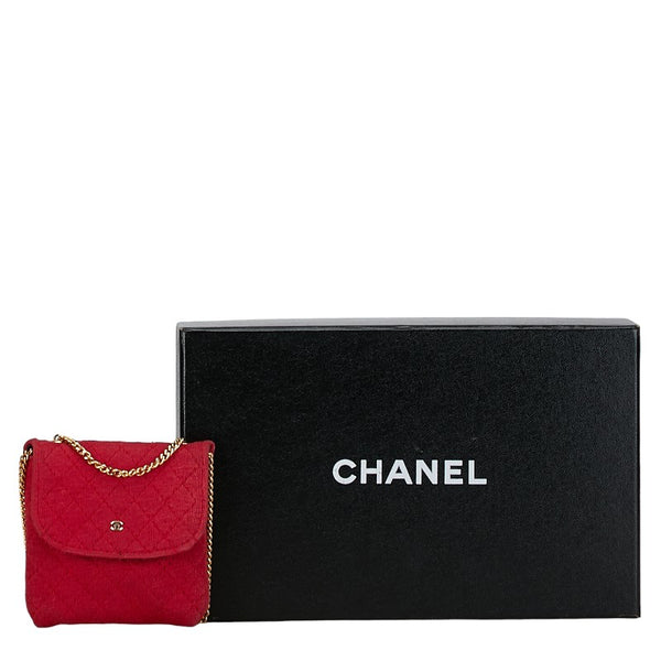 シャネル ココマーク ショルダーバッグ ピンク ゴールド コットン レディース CHANEL 【中古】