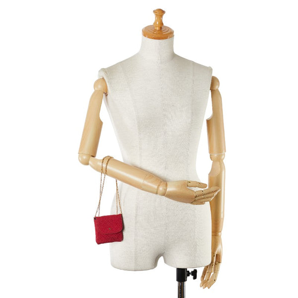 シャネル ココマーク ショルダーバッグ ピンク ゴールド コットン レディース CHANEL 【中古】