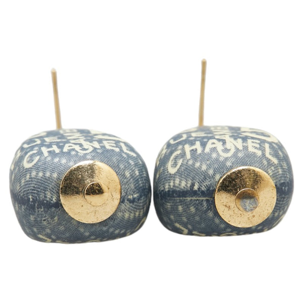 シャネル NO.5 カンボン ココマーク スイングピアス ネイビー ゴールド メッキ レディース CHANEL 【中古】