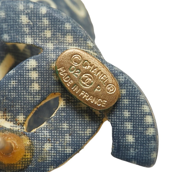 シャネル NO.5 カンボン ココマーク スイングピアス ネイビー ゴールド メッキ レディース CHANEL 【中古】