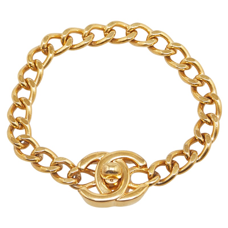シャネル ココマーク ターンロックブレス ブレスレット ゴールド メッキ レディース CHANEL 【中古】