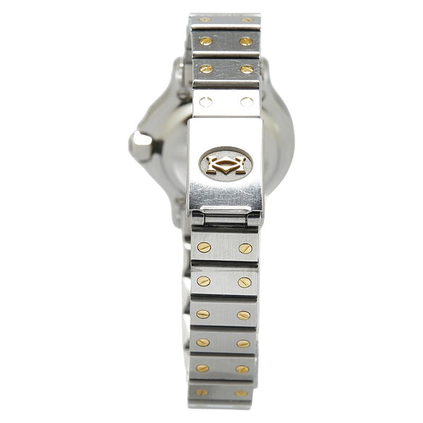 カルティエ サントス オクタゴンSM 腕時計 187903 自動巻き ホワイト文字盤 ステンレススチール K18YG イエローゴールド レディース CARTIER 【中古】