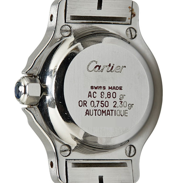 カルティエ サントス オクタゴンSM 腕時計 187903 自動巻き ホワイト文字盤 ステンレススチール K18YG イエローゴールド レディース CARTIER 【中古】