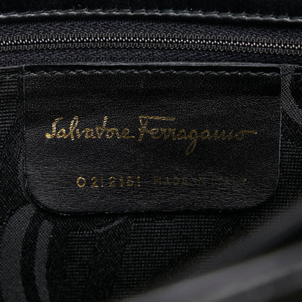 サルヴァトーレフェラガモ ガンチーニ ハンドバッグ ショルダーバッグ 2WAY ブラック レザー レディース Salvatore Ferragamo 【中古】