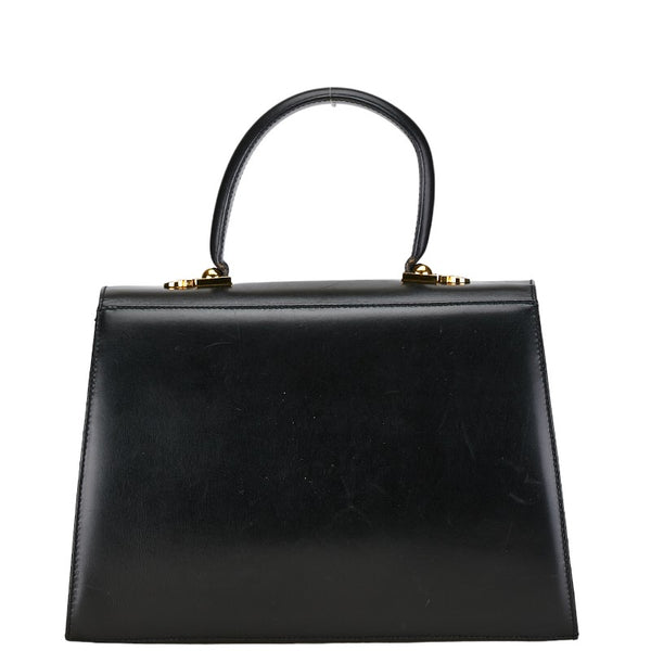 サルヴァトーレフェラガモ ガンチーニ ハンドバッグ ショルダーバッグ 2WAY ブラック レザー レディース Salvatore Ferragamo 【中古】