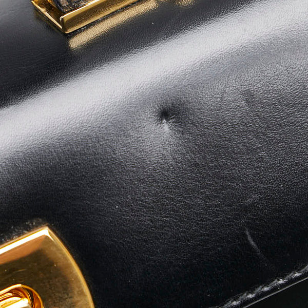 サルヴァトーレフェラガモ ガンチーニ ハンドバッグ ショルダーバッグ 2WAY ブラック レザー レディース Salvatore Ferragamo 【中古】