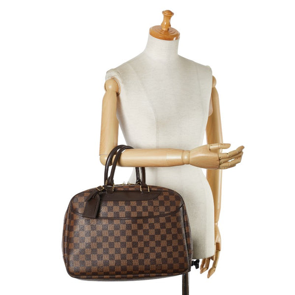 ルイ ヴィトン ダミエ ドーヴィル SPオーダー ハンドバッグ N47272 ブラウン PVC レザー レディース LOUIS VUITTON 【中古】