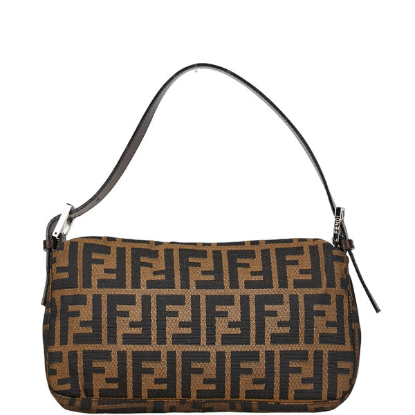 フェンディ ズッカ マンマバケット ワンショルダーバッグ ハンドバッグ ブラウン キャンバス レザー レディース FENDI 【中古】