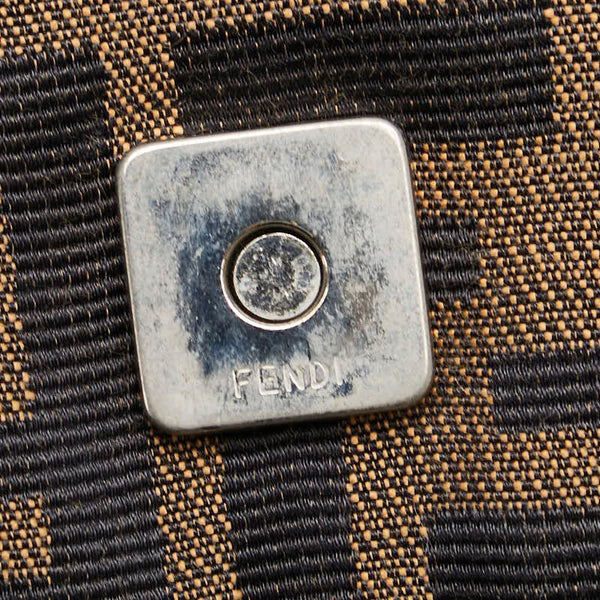 フェンディ ズッカ マンマバケット ワンショルダーバッグ ハンドバッグ ブラウン キャンバス レザー レディース FENDI 【中古】