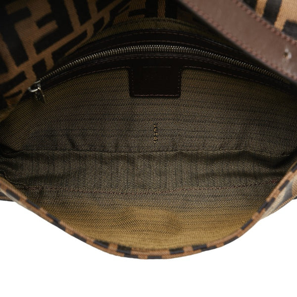 フェンディ ズッカ マンマバケット ワンショルダーバッグ ハンドバッグ ブラウン キャンバス レザー レディース FENDI 【中古】