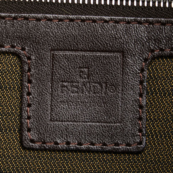 フェンディ ズッカ マンマバケット ワンショルダーバッグ ハンドバッグ ブラウン キャンバス レザー レディース FENDI 【中古】
