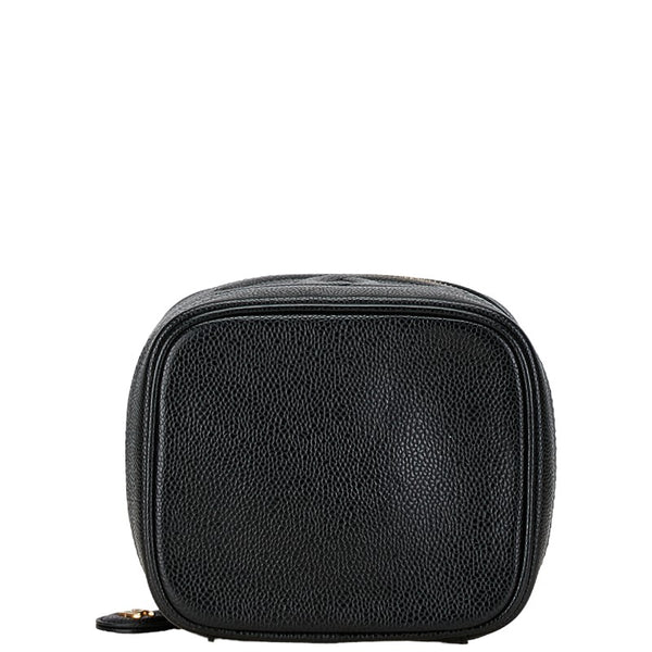 シャネル ココマーク ハンドバッグ バニティバッグ ブラック ゴールド キャビアスキン レディース CHANEL 【中古】