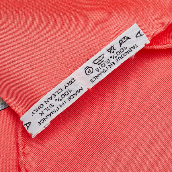 エルメス カレ90 Au FIL de la SOIE 絹糸の赴くままに スカーフ ピンク マルチカラー シルク レディース HERMES 【中古】