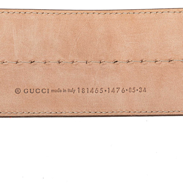 グッチ グッチシマ ベルト サイズ：85 181465 ブラウン ゴールド レザー レディース GUCCI 【中古】