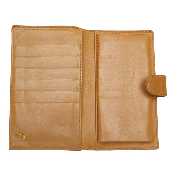 シャネル ココマーク 長財布 ベージュ キャビアスキン レディース CHANEL 【中古】
