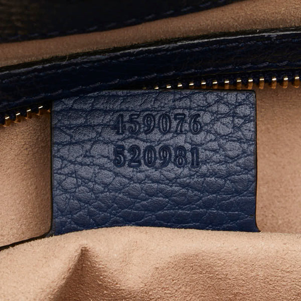 グッチ バンブー ニムフェア ハンドバッグ ショルダーバッグ 2WAY 459076 ネイビー レザー レディース GUCCI 【中古】