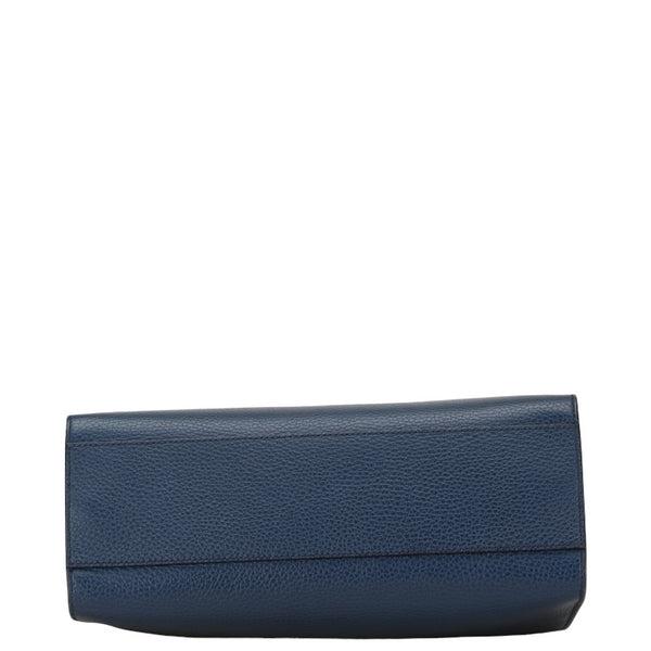 グッチ バンブー ニムフェア ハンドバッグ ショルダーバッグ 2WAY 459076 ネイビー レザー レディース GUCCI 【中古】