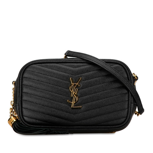 サンローラン ルー チェーン ショルダーバッグ 618057 ブラック ゴールド レザー レディース SAINT LAURENT 【中古】