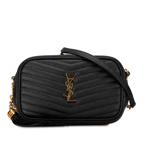 サンローラン ルー チェーン ショルダーバッグ 618057 ブラック ゴールド レザー レディース SAINT LAURENT 【中古】