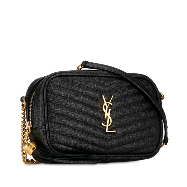 サンローラン ルー チェーン ショルダーバッグ 618057 ブラック ゴールド レザー レディース SAINT LAURENT 【中古】
