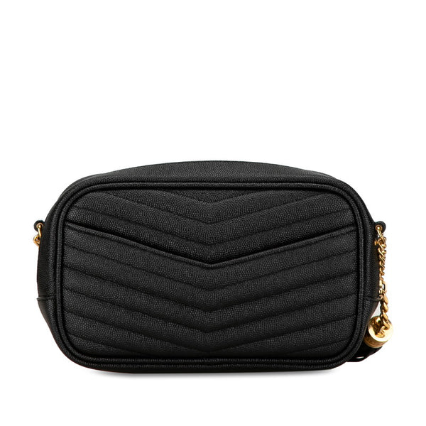 サンローラン ルー チェーン ショルダーバッグ 618057 ブラック ゴールド レザー レディース SAINT LAURENT 【中古】