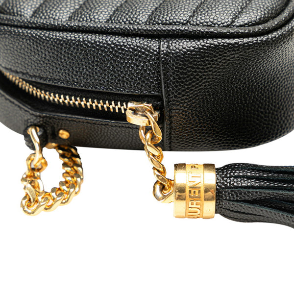 サンローラン ルー チェーン ショルダーバッグ 618057 ブラック ゴールド レザー レディース SAINT LAURENT 【中古】