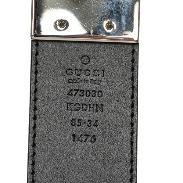 グッチ GGスプリーム ベルト サイズ：85/34 473030 ベージュ シルバー PVC レディース GUCCI 【中古】