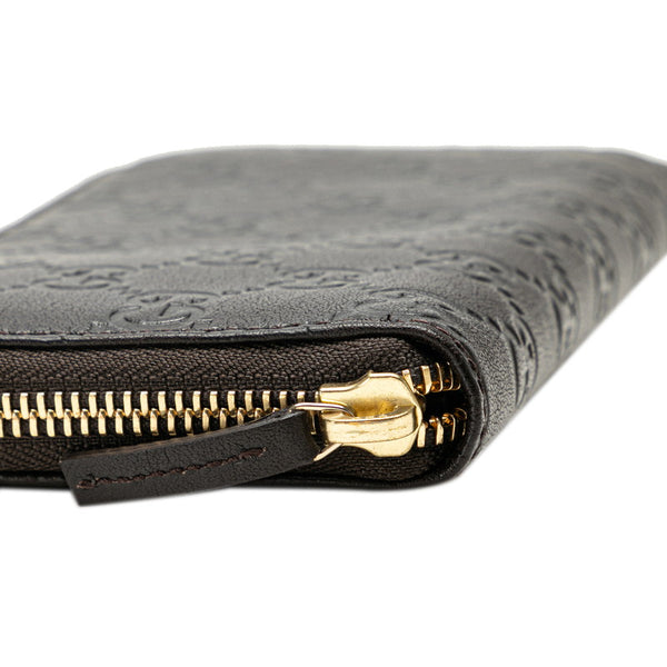 グッチ グッチシマ 長財布 ラウンドファスナー 363423 ブラウン レザー レディース GUCCI 【中古】