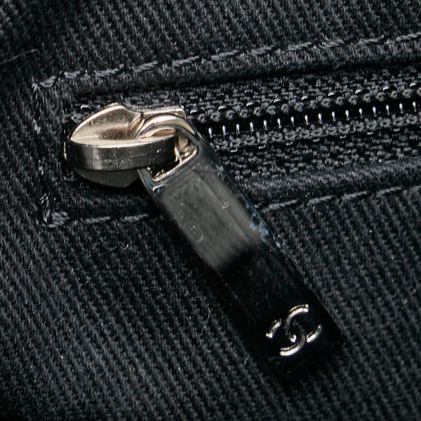 シャネル ドーヴィルPM チェーン トートバッグ ハンドバッグ グレー シルバー キャンバス レザー レディース CHANEL 【中古】