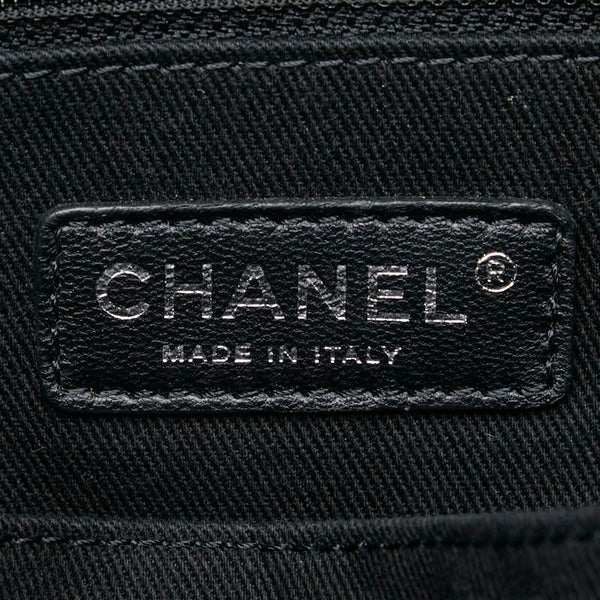 シャネル ドーヴィルPM チェーン トートバッグ ハンドバッグ グレー シルバー キャンバス レザー レディース CHANEL 【中古】