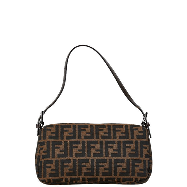 フェンディ ズッカ マンマバケット ショルダーバッグ ハンドバッグ 26424 ブラウン キャンバス レザー レディース FENDI 【中古】