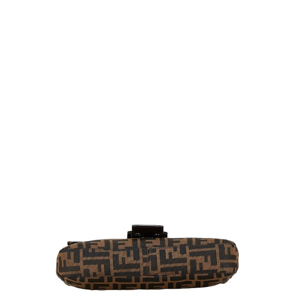 フェンディ ズッカ マンマバケット ショルダーバッグ ハンドバッグ 26424 ブラウン キャンバス レザー レディース FENDI 【中古】
