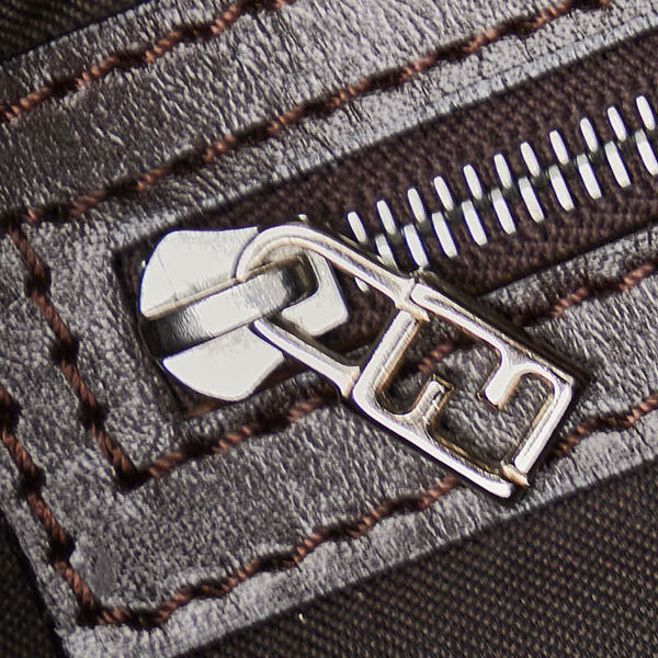 フェンディ ズッカ マンマバケット ショルダーバッグ ハンドバッグ 26424 ブラウン キャンバス レザー レディース FENDI 【中古】