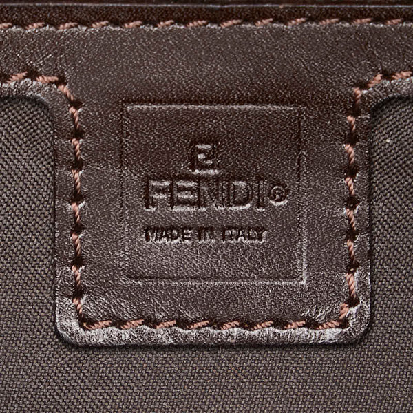 フェンディ ズッカ マンマバケット ショルダーバッグ ハンドバッグ 26424 ブラウン キャンバス レザー レディース FENDI 【中古】