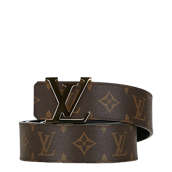 ルイ ヴィトン モノグラム サンチュールLV イニシャル ベルト サイズ：95/38 M9821 ブラウン PVC レザー メンズ LOUIS VUITTON 【中古】