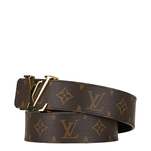 ルイ ヴィトン モノグラム サンチュールLV イニシャル ベルト サイズ：95/38 M9821 ブラウン PVC レザー メンズ LOUIS VUITTON 【中古】
