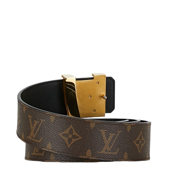 ルイ ヴィトン モノグラム サンチュールLV イニシャル ベルト サイズ：95/38 M9821 ブラウン PVC レザー メンズ LOUIS VUITTON 【中古】