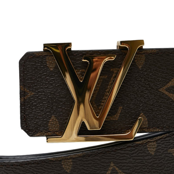 ルイ ヴィトン モノグラム サンチュールLV イニシャル ベルト サイズ：95/38 M9821 ブラウン PVC レザー メンズ LOUIS VUITTON 【中古】