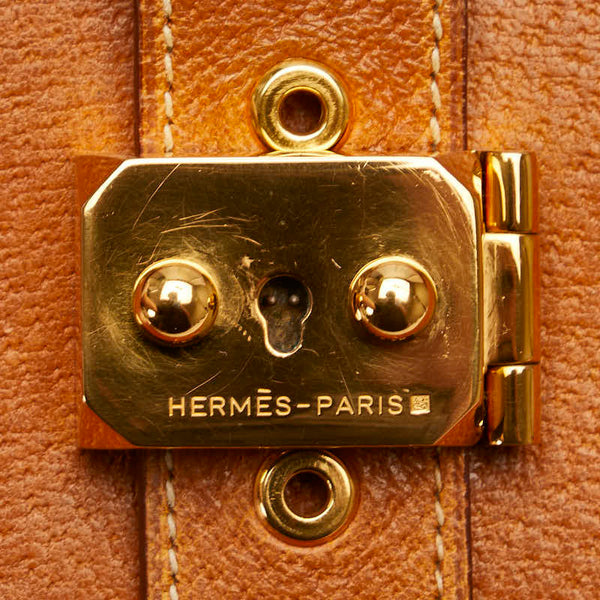 エルメス サックアデペッシュ38 ビジネスバッグ ブリーフケース ブラウン クシュベル レディース HERMES 【中古】