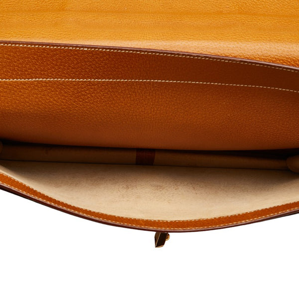 エルメス サックアデペッシュ38 ビジネスバッグ ブリーフケース ブラウン クシュベル レディース HERMES 【中古】