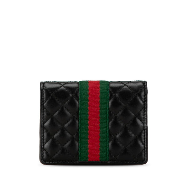 グッチ GGマーモント ダブルG キルティング 二つ折り財布 536453 ブラック レザー レディース GUCCI 【中古】