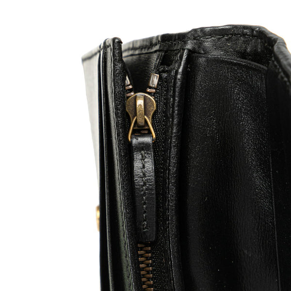 グッチ GGマーモント ダブルG キルティング 二つ折り財布 536453 ブラック レザー レディース GUCCI 【中古】