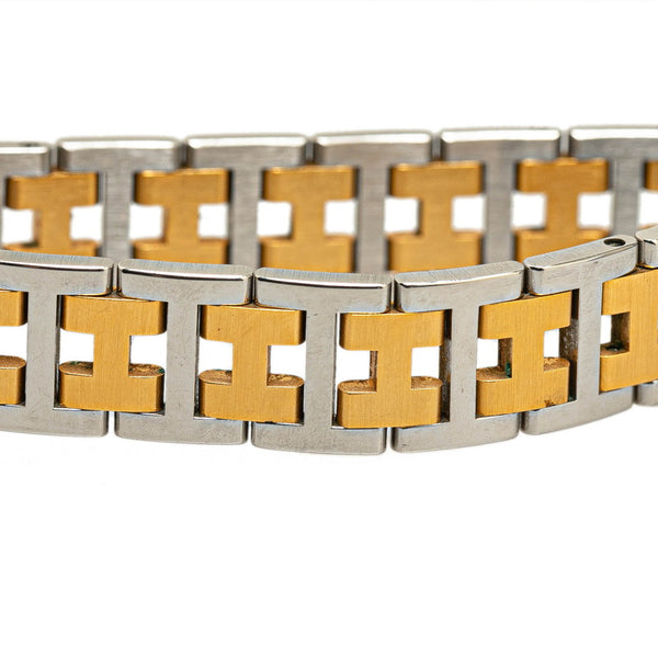 エルメス ラリー 腕時計 RA1.240 クオーツ ゴールド文字盤 ステンレススチール メッキ レディース HERMES 【中古】