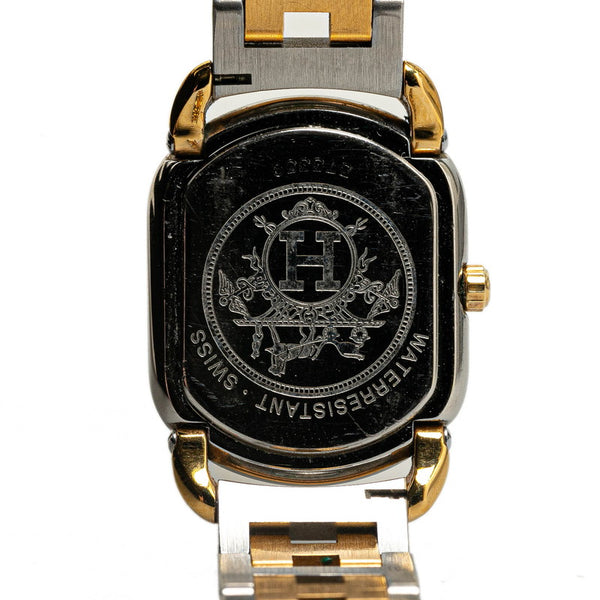 エルメス ラリー 腕時計 RA1.240 クオーツ ゴールド文字盤 ステンレススチール メッキ レディース HERMES 【中古】