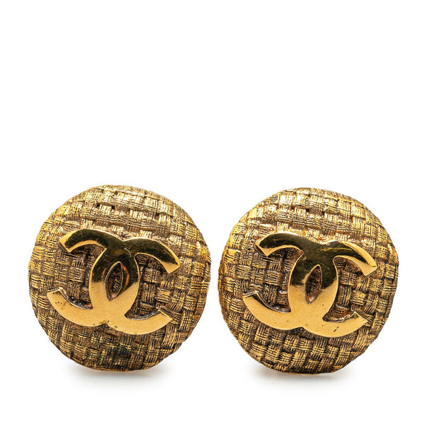 シャネル ヴィンテージ 編み込み ココマーク イヤリング ゴールド メッキ レディース CHANEL 【中古】