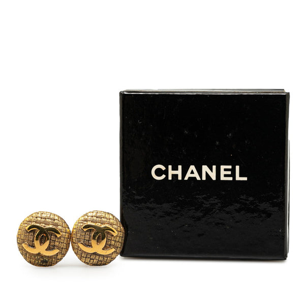シャネル ヴィンテージ 編み込み ココマーク イヤリング ゴールド メッキ レディース CHANEL 【中古】