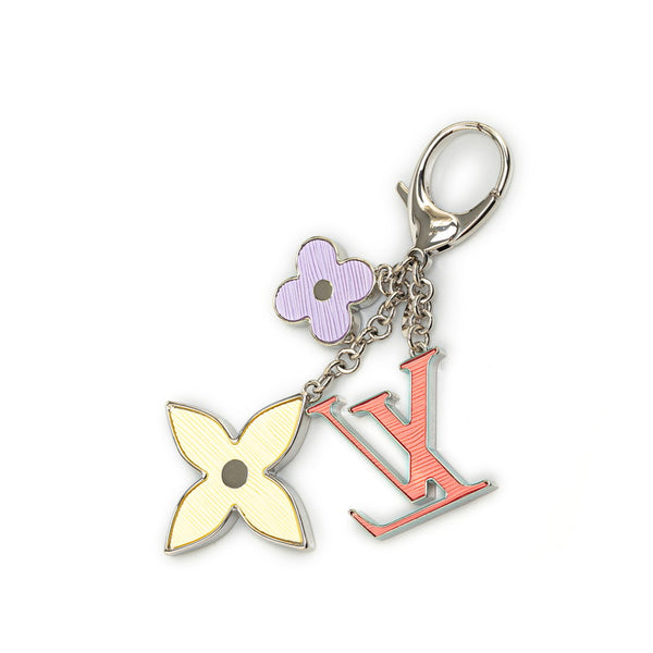 ルイ ヴィトン エピ ビジューサック フルール キーリング M67126  ピンク イエロー ラベンダー シルバー メタル レディース LOUIS VUITTON 【中古】